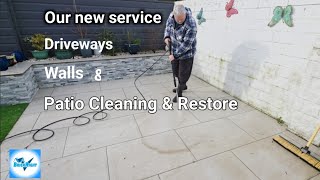 Patio Cleaning from green to clean
