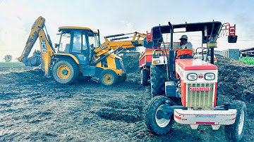 JCB 3dx Backhoe Machine Loading Mud in Swaraj | Mahindra | Eicher #jcbvideo #tractorcartoon #jcb3dx