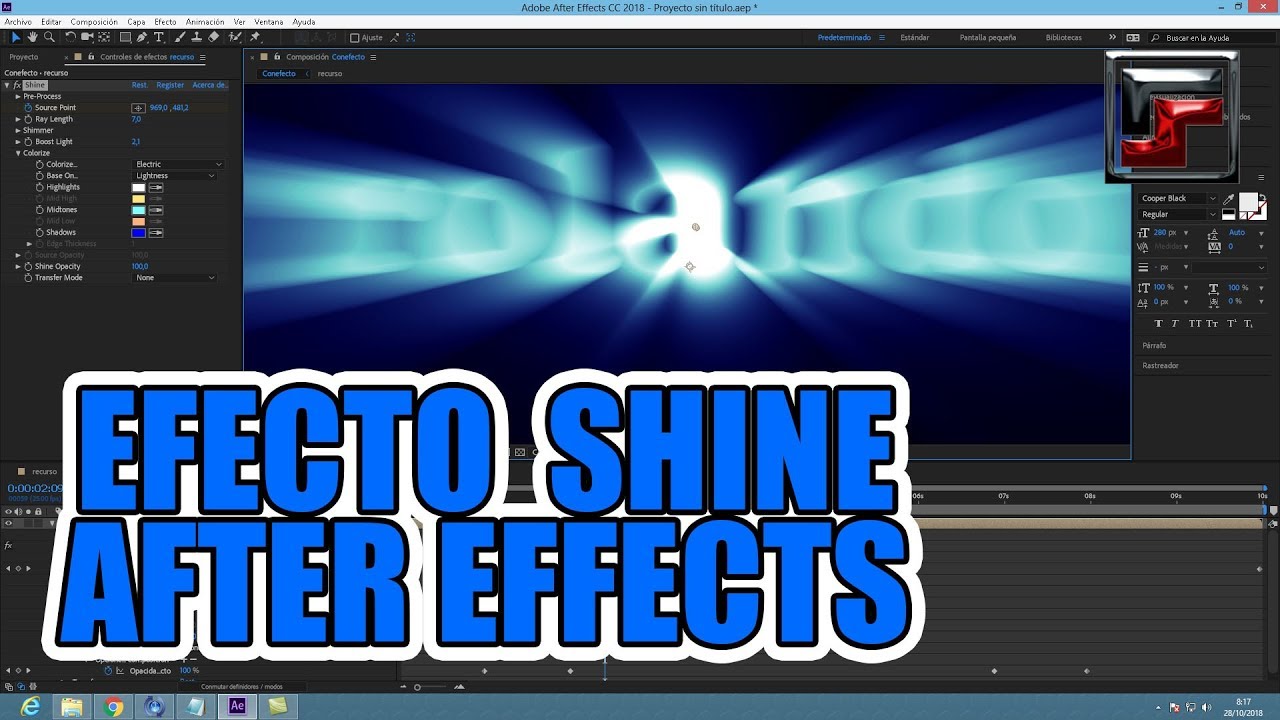 shine video after effects download