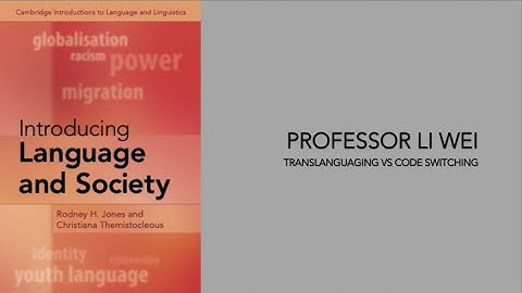 Professor Li Wei: Translanguaging vs  Code Switching