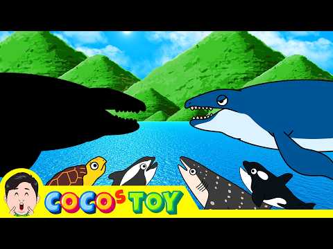Whale sharks and a legendary sea monster ft.Bohol Islandㅣsea animals name, kids cartoonㅣCoCosToy