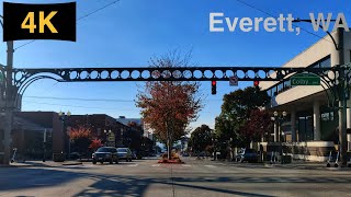 Downtown Everett, WA Driving Tour in Fall 2022. Guide