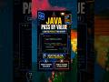 Java is pass by value. Copy changes, original stays same. #Java #Coding #raghavchadha  #LearnJava