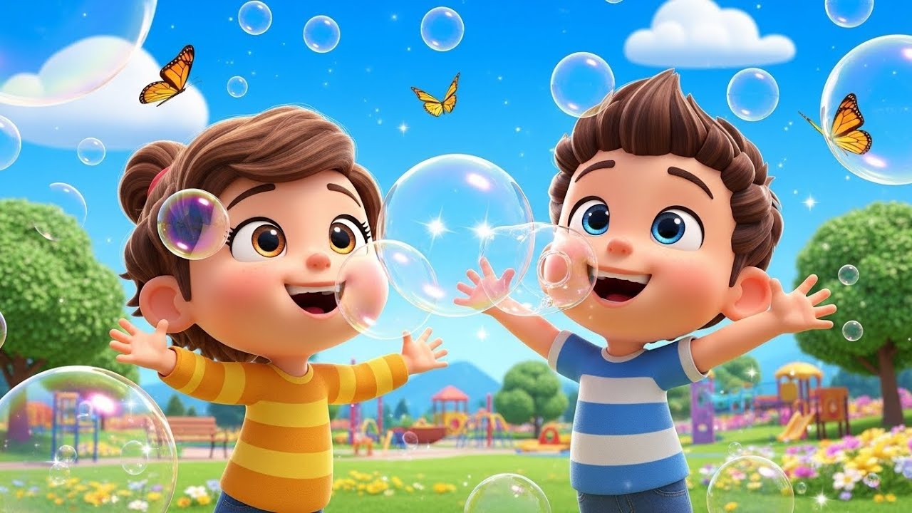 Bubbles in the Sky 🌈 | Fun Kids Rhymes & Songs | Play, Laugh & Learn for Children
