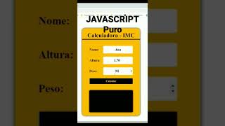 Como criar uma calculadora IMC com #javascript | #shorts screenshot 3