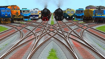 10-Trains Run At Bumpy Higher Curves Branches Railroad Tracks 