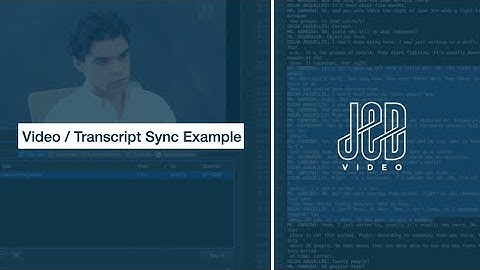 Video Transcript synchronization example / Mock deposition