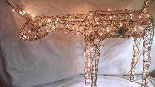 Animated Lighted Feeding Doe Reindeer Christmas Yard Decor