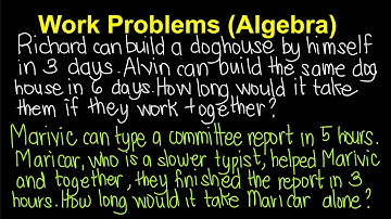 Work Problems | Algebra  (Tagalog/Filipino Math)