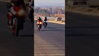 Honda Cbr1000r vs Yamaha r6 Racing 😃🔥 #motogirl #bikerlife #shorts