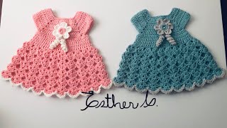 Crochet baby dress pattern DIY 🌸🌸 0-3 months