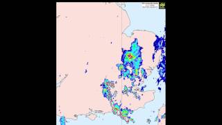 Rainfall radar showing heavy rainfall in the south east screenshot 3