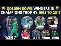 Golden Bowl Winners List In ICC Champion Trophy From 1998 To 2017 | List Of Golden Bowl Winners