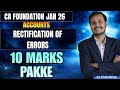 RECTIFICATION OF ERRORS | One Shot | CA Foundation Accounts | Jan 2026 | Must watch |CA Vivek Mehta