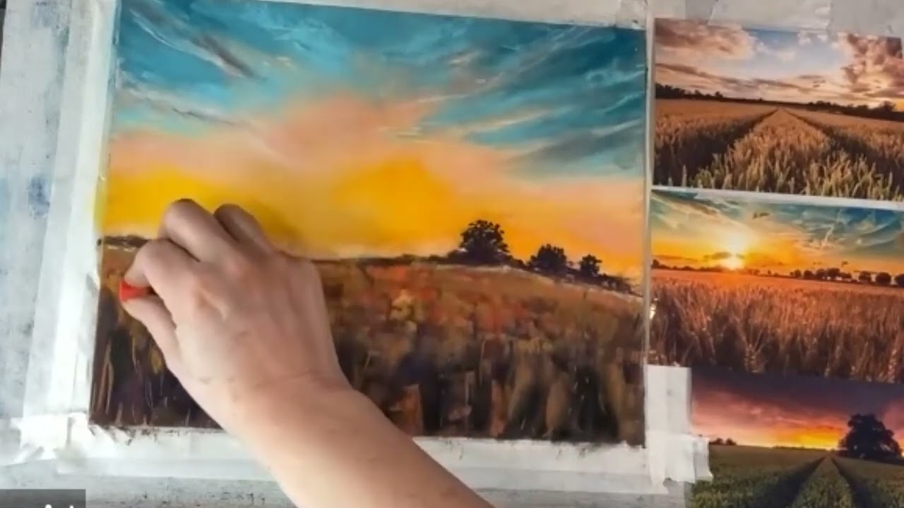 Summer Cornfield Soft Pastel Part 2