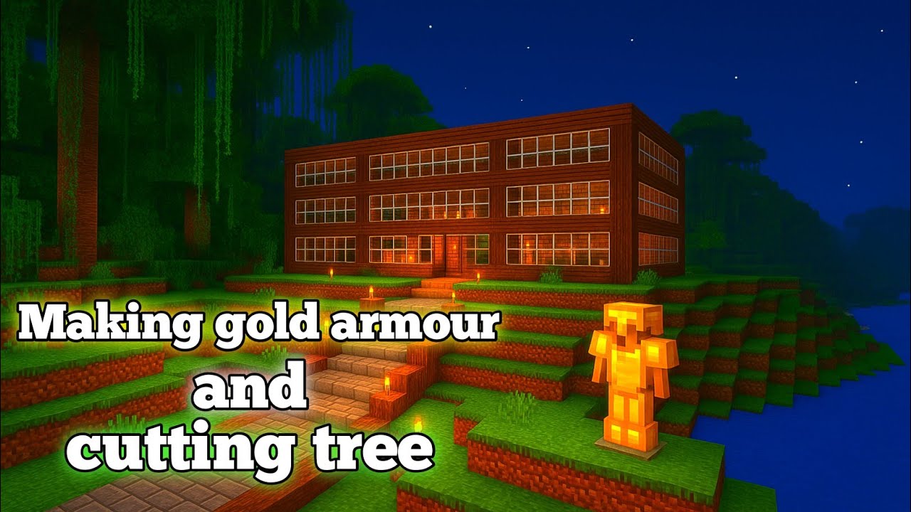 Crafting Golden Armour & Tree Farming in Minecraft! - YouTube