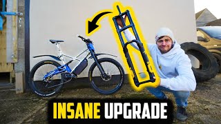 NEW DOWNHILL SUSPENSION TRANSFORMED THE DIY E BIKE PROJECT!! image