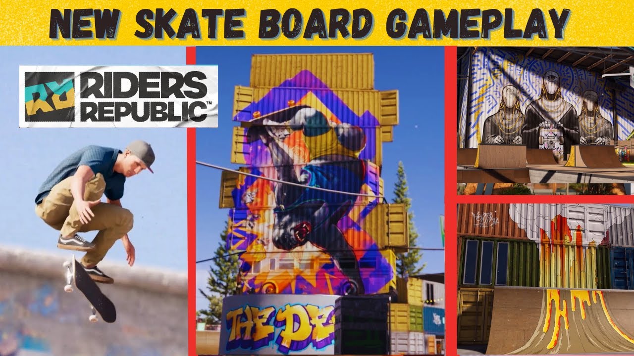 SKATE BOARD Gameplay | All Elite Gear & Street Art | Riders Republic |