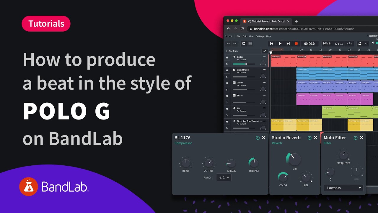 How To Make A Polo G Style Beat Using Bandlab S Free Online Based Mix Editor Youtube