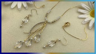 Easy Beading Chain Pendant Necklace and Earring Set Tutorial