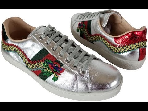 gucci silver dragon sneakers