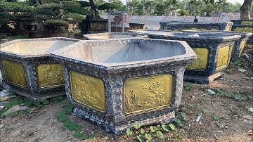 Chậu lục giác xi măng 1m2 giá rẻ nhất Bình Dương 0944353629 #chaulucgiac #chaulucgiacximang