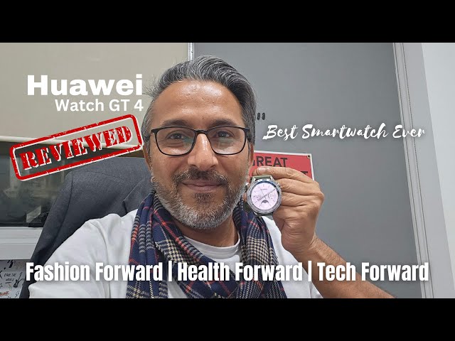 Huawei GT4 Smartwatch, Edelstahlgehäuse und grünes gewebtes Band