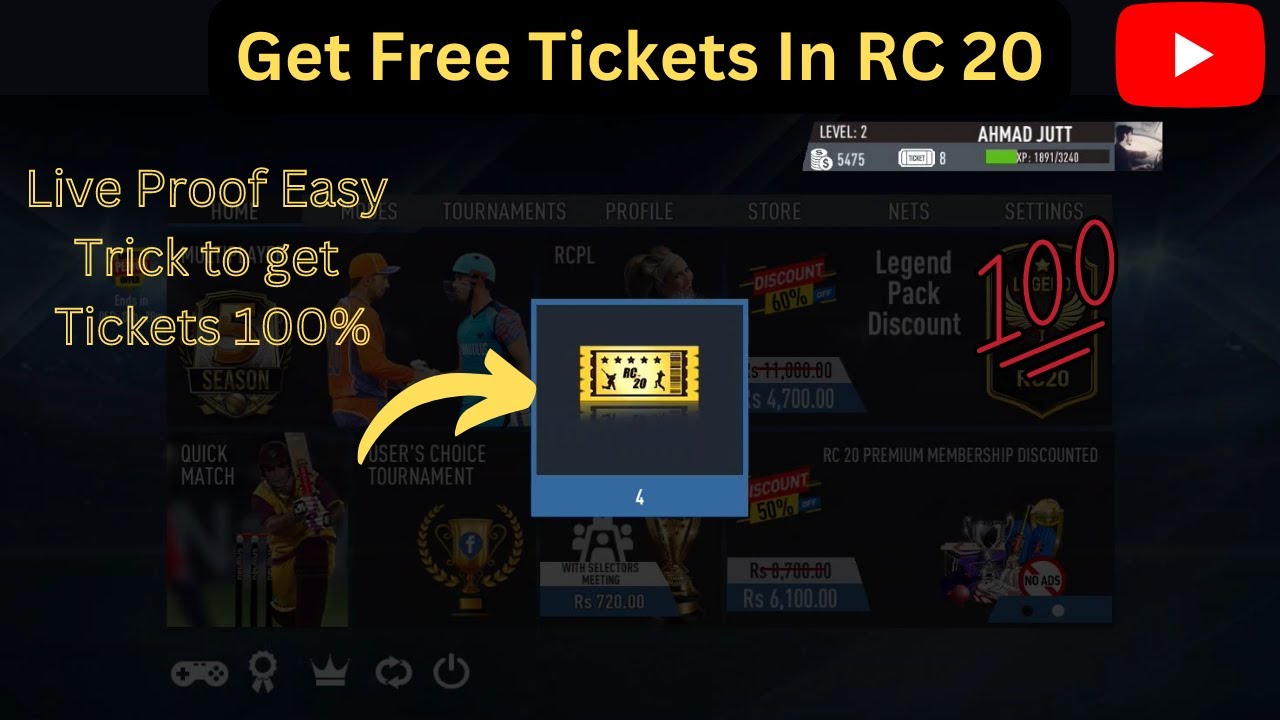 How To Get Free Tickets In Real Cricket 20 | With out Any Hack | 2022 ...