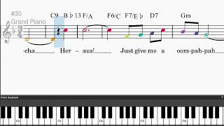 By Strauss by George Gershwin - Easy piano tutorials with leadsheet and chords