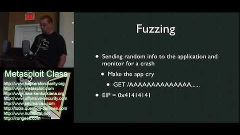 Metasploit Class Videos: 3 Metasploit Fuzzing and Exploit Development 1/6