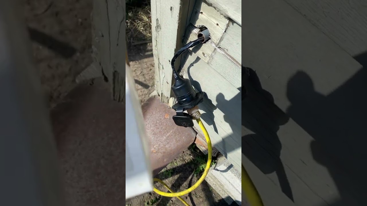 Avoid trenching electric line to  outdoor trailer, shed, coop 15 amp flanged inlet