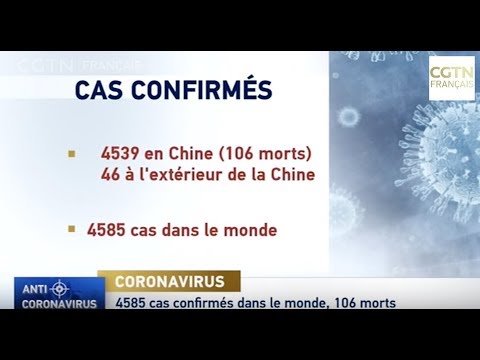 4585 cas confirmés dans le monde, 106 morts 4585 cas confirmés dans le monde, 106 morts