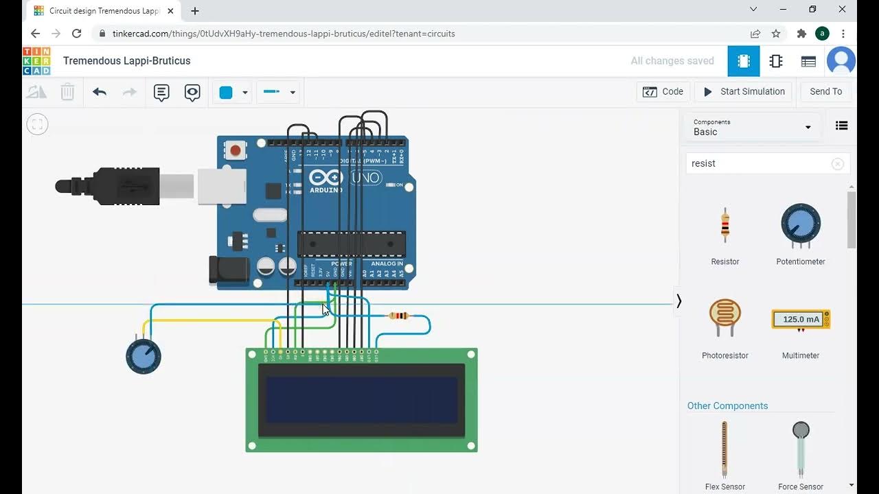Embedded System - Cara menyalakan LCD menggunakan Tinkercad - YouTube