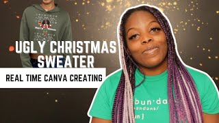 Designing an Ugly Christmas Sweater in Real Time: Fitmas Fun on Canva!