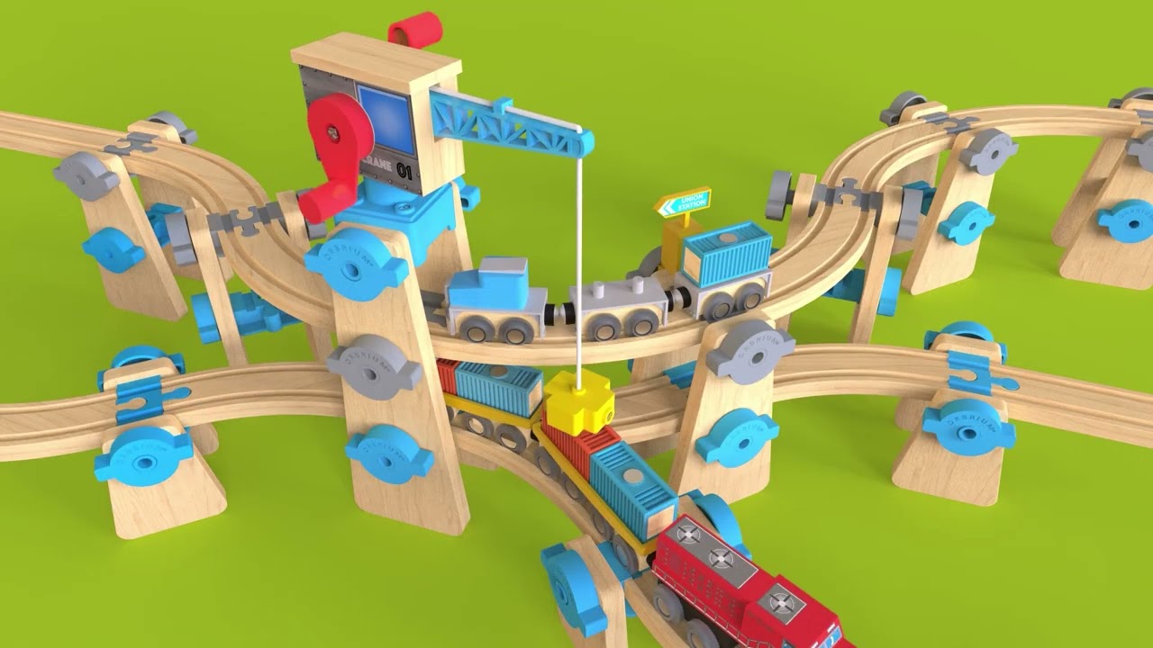 ORBRIUM Build & Play System for Wooden Railway, ORB-EXP-P-90-115,  ORB-EXP-P-90-68