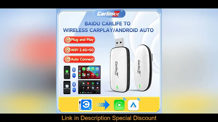 CarlinKit X1CA Baidu Carlife Wired to Wireless CarPlay Android Auto Adapter 2in1 Streaming Box Plug