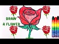 How to draw a Rose/ Рисуем розу/ Dibujar una flor/ Desenhe uma flor/एक फूल खींचे/ Bir çiçek çiz