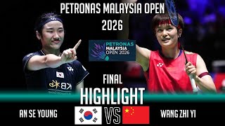 Finalan Se Young Vs Wang Zhi Yi  Malaysia Open 2026 Badminton