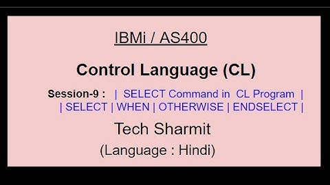 SELECT command and SELECT groups in a CL | Select endselect in cl | IBMi tutorial for beginners |