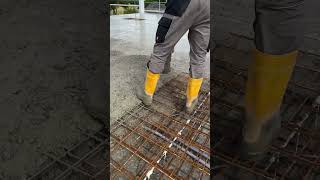 Casting concrete slabs.