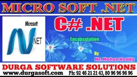 .NET || C# .NET || Encapsulation by MohanReddy
