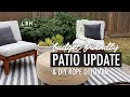 COZY BACKYARD PATIO MAKEOVER | With A DIY Rope Ottoman | From empty to cozy and inviting!