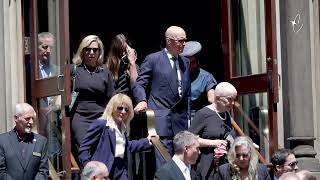 Guests attend Clive Davis' funeral at Central Synagogue on June 29, 2026