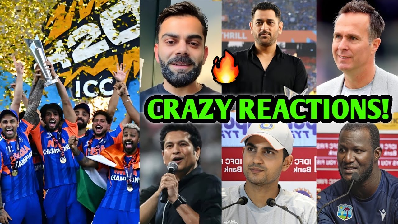 Cricketers CRAZY Reaction to India T20 World Cup Win 🔥 Virat, Sachin, Shubman, KP & More 