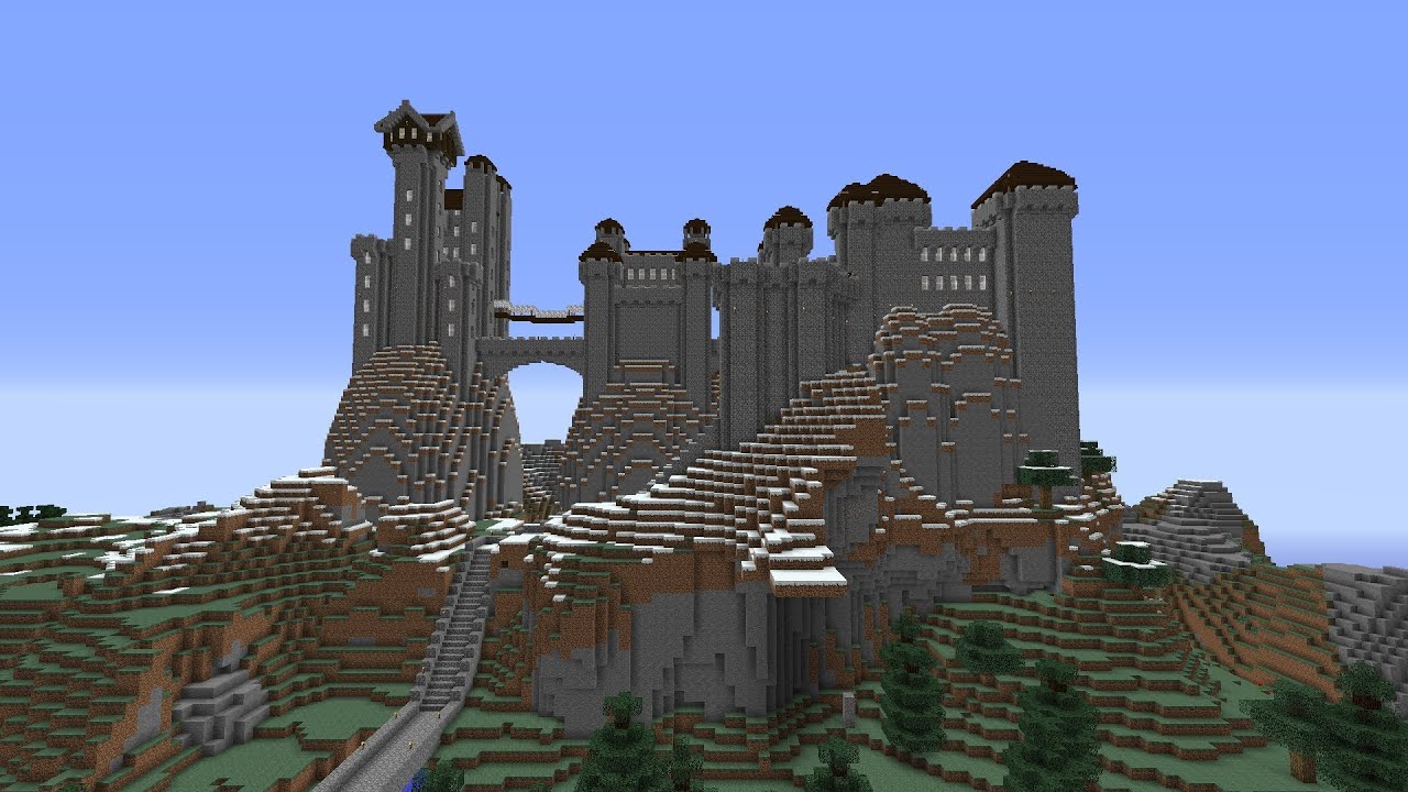 Замок на горе майнкрафт. Горный замок в МАЙНКРАФТЕ. Замок в горах в МАЙНКРАФТЕ. Замок в МАЙНКРАФТЕ на горе