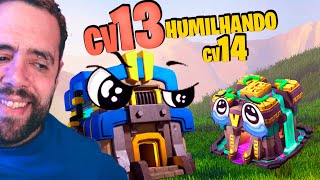 INCRÍVEL! CV13 HUMILHANDO CV14 FACILMENTE NO CLASH OF CLANS!