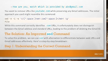 Mastering sed: How to Selectively Remove URLs while Preserving Gmail Addresses