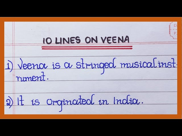 10 Lines on Veena in English Musical Instrument Few Lines on