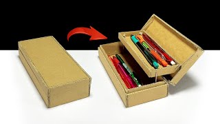 How to make a pencil case from cardboard  | วิธีทำกล่องดินสอจากลังกระดาษ