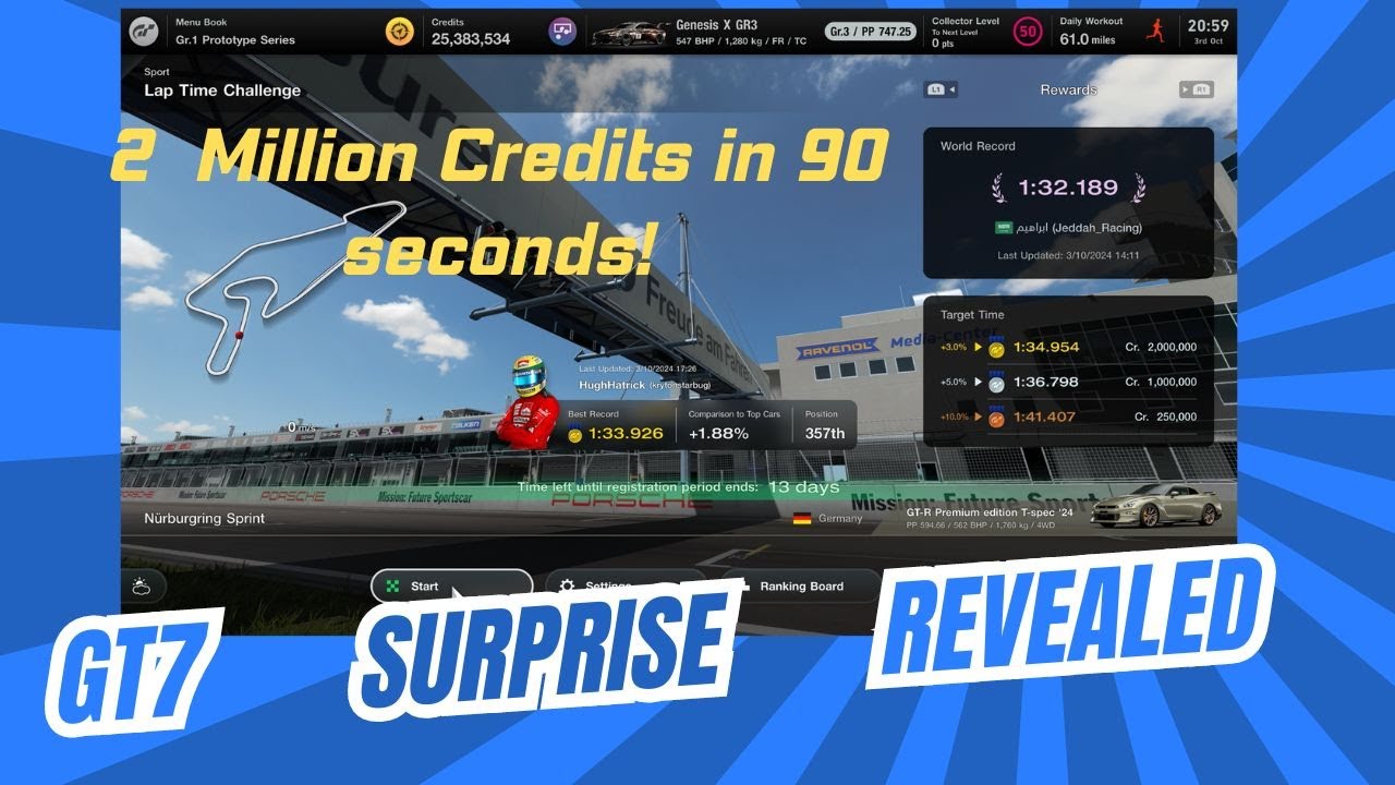 GT7 TIME TRIAL -- GET 2 MILLION CREDITS IN 90 SECONDS!